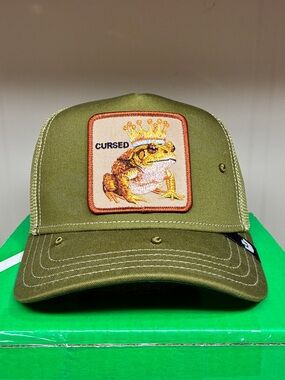 Goorin Animal Farm Baseball Trucker Snapback Hat Cap Kiss My Cursed Frog